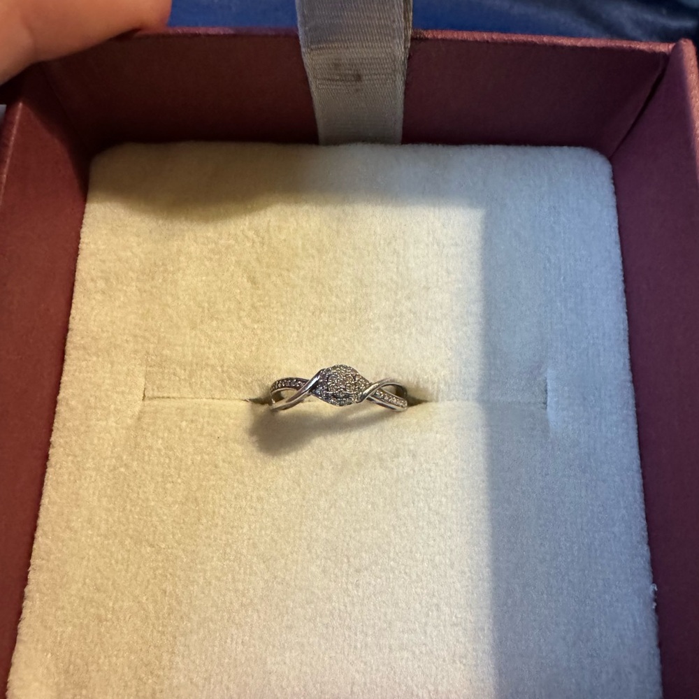 Sterling silver diamond ring